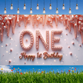 thumbnail image 7 of Glitter Design Happy Birthday Banner Pink Theme First Birthday ONE Banner for Kids Party Indoor Decoration Photo Shoot, 7 of 7