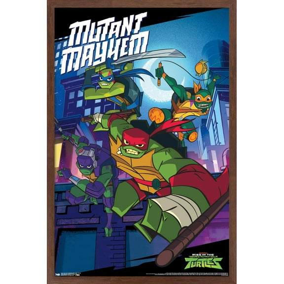 Nickelodeon Rise of The Teenage Mutant Ninja Turtles - Mayhem Wall Poster, 14.725" x 22.375", Framed