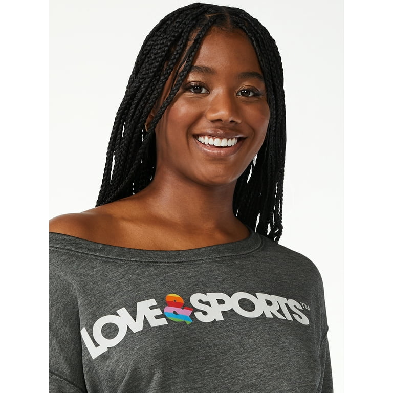 Love Sports Women s Cropped Logo Sweatshirt Walmart