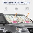 thumbnail image 3 of Kdxio Vintage Wood With Floral Print 2-Piece Sun Shade Front Windshield - Foldable Car Front Window Sunshades For Most Sedans Suv Truck, 3 of 6