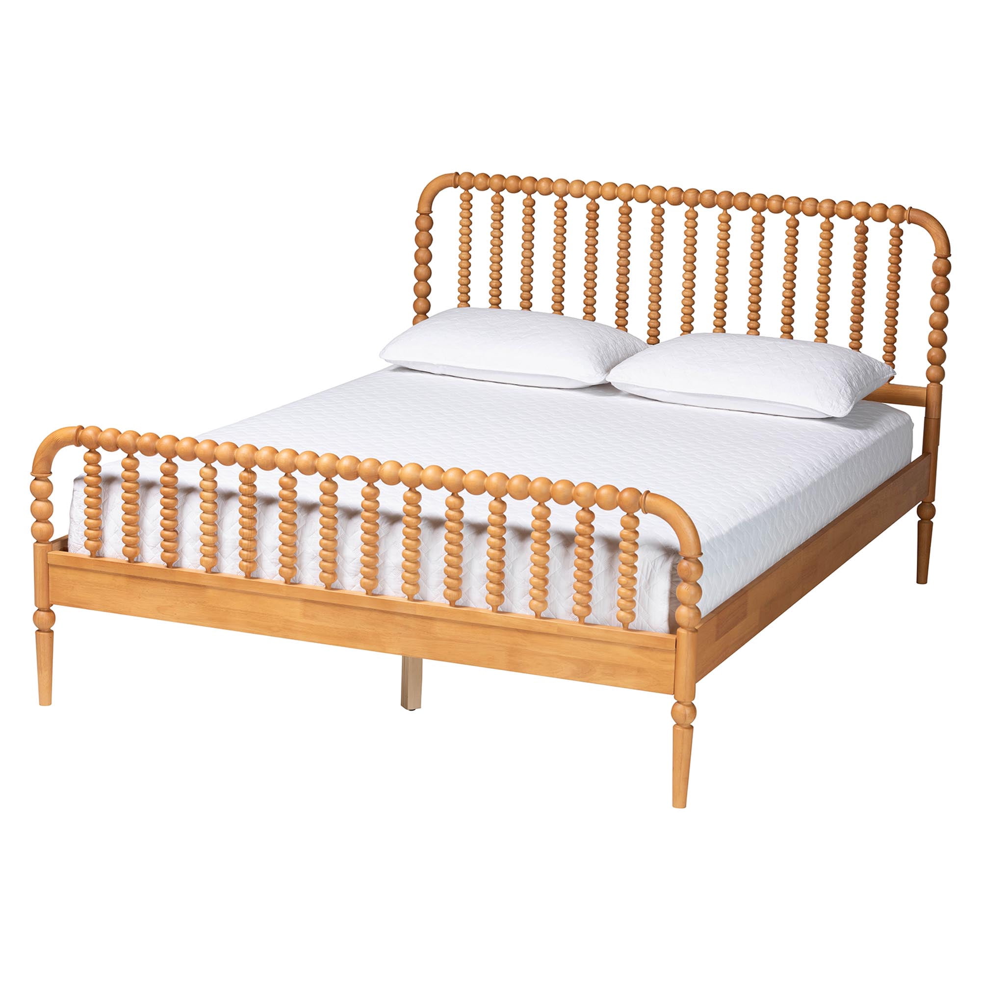 Baxton Studio Lucera Mid-Century Bedroom Set, Queen, Oak Brown