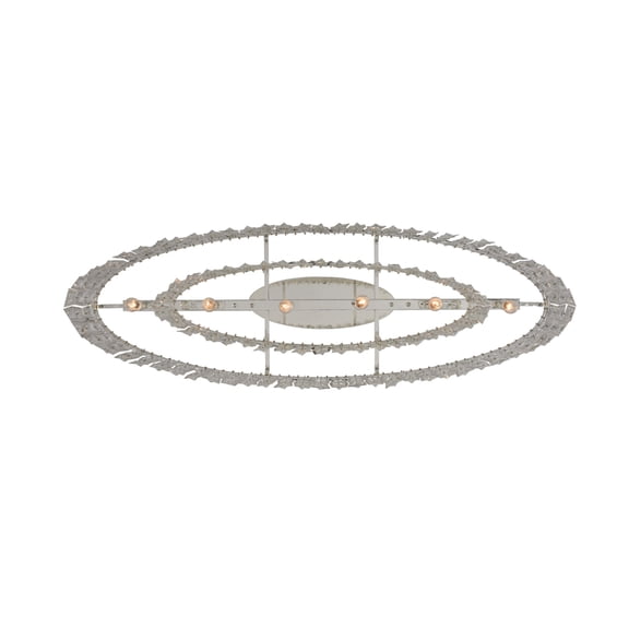 033260-014-FR001-Allegri Lighting-Kasturi - Six Light Island   Polished Silver Finish with Firenze Crystal