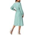thumbnail image 3 of INSPIRE CHIC Women's Fall Dresses Long Sleeve V Neck Floral Boho Flowy Midi Dress L Green, 3 of 5