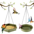 thumbnail image 3 of 2 comederos para pájaros en el exterior, bebedero para pájaros colgante, duradero, portátil, bandeja de alimentación para pájaros, para cacatúa, pinzó Verde, 3 of 10