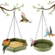 thumbnail image 3 of 2 bandejas colgantes para comedero de pájaros con cadena. Bandeja para comer pájaros y bebedero para pájaros. Verde, 3 of 9