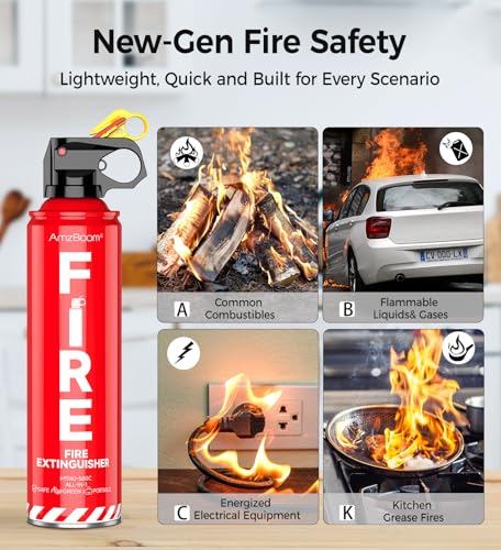 2-Pack Fire Extinguisher for Home, Kitchen, Car, and Grill with Mounting Bracket– Extinguishing Spray, Compact A, B, C, K – Eco-Friendly, Prevents Reignition.$$Tools & Hardware Other