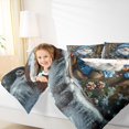 thumbnail image 4 of Feelyou Funny Gnome King Size Comforter Sets, Rustic Wooden Plank Bedding Comforter Set, Christmas Snowflake Reversible Bedding Set, Breathable Home Decor,3 Pieces, 4 of 8