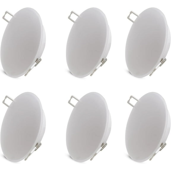 Facon LED Recessed Mount Ceiling Down Light, 12V RV Puck Light Under Cabinet Light,4.5Inch 6000K Day Light, 12V Interior Light for RV Camper Trailer Motorhome Boat, 6Packs