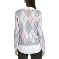 thumbnail image 2 of CeCe womens  Argyle Twofer Wool-Blend Sweater, xs, Gray, 2 of 3