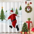 thumbnail image 5 of Red Christmas Santa Shower Curtains for Bathroom, Xmas Tree Snowflake Waterproof Fabric Shower Curtain for Bathroom Bathtub Decoration, Machine Washable, 72"x72", 5 of 9