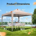 thumbnail image 3 of Quictent 10x10 FT Pop-Up Canopy Tent with Adjustable Height, Waterproof & UV Protection for Outdoor Events – Beige, 3 of 8
