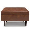 thumbnail image 3 of Shay Pouf de Rangement pour Table Basse de 34 Po de Large en Similicuir Brun Selle Vieilli, 3 of 8