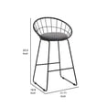 thumbnail image 5 of Benjara 26" Counter Height Chair (Set of 2)- Mesh Backrest- Gray Seat- Black, 5 of 6