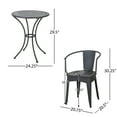 thumbnail image 3 of Midnight 3 Piece Outdoor Iron Bistro Set, Black Sand, 3 of 9