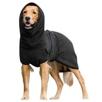 Dog Coat Pet Clothes Dog Towelling Drying Super Absorbent Robe Soft Quick Drying Polyester Sleepwear Coat Warm Apparel Black,4XL