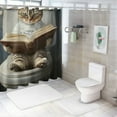 thumbnail image 7 of Autua Cute Cat Shower Curtain for Bathroom Decoration 100% Polyester Fiber Home Bathtubs Bathroom Curtain with Hooks 36"x72, 7 of 7