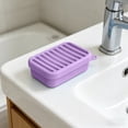 thumbnail image 4 of Silicone Soap Holder with Lid Self Draining Soap Dish for Bathroom Kitchen - Non-Slide Bar Soap Container with Cover Travel Soap Case Fast Drying for Shower Camping RV - 1 Pack, 4 of 6