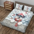 thumbnail image 3 of Playful Schnauzer Welcomes Winter Snowy Day with Cardinal Bird Quilt Bedding Set Miniature Schnauzer Dog Lover 1 Blanket Bed Cover 2 Pillowcases - 12017, 3 of 5