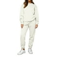 thumbnail image 2 of Huankd Sweatsuits for Women Set 2 Piece Jogging Suit Long Sleeve Pullover Sweatshirts Sweatpants Tracksuit Casual Outfits Beige M, 2 of 4