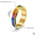 thumbnail image 4 of 6MM Rotatable Band Titanium Steel Men's Women's Silver/Gold/Black Ring Size 6-12, 4 of 7