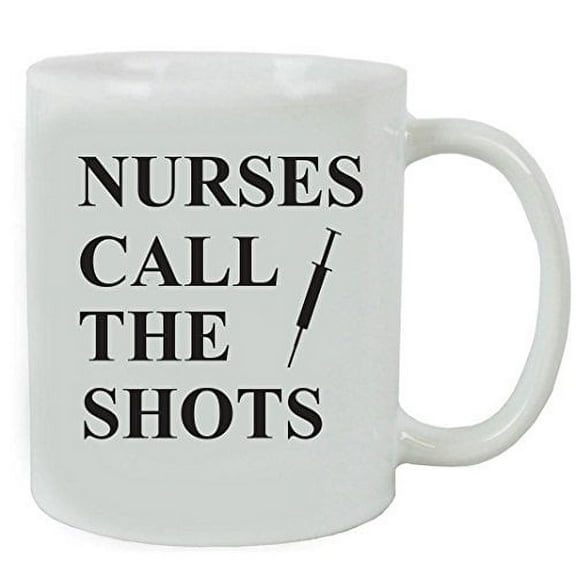 CustomGiftsNow Nurses Call the Shots Ceramic Coffee Mug and Gift Box - Great Gift for a CNA, RN, LPN Nurse, Nursing Students or Nursing Graduate