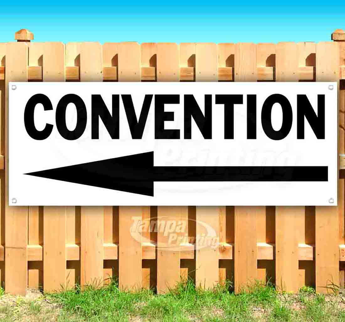 Non-Fabric Convention 13 oz Banner Heavy-Duty Vinyl Single-Sided with Metal Grommets 