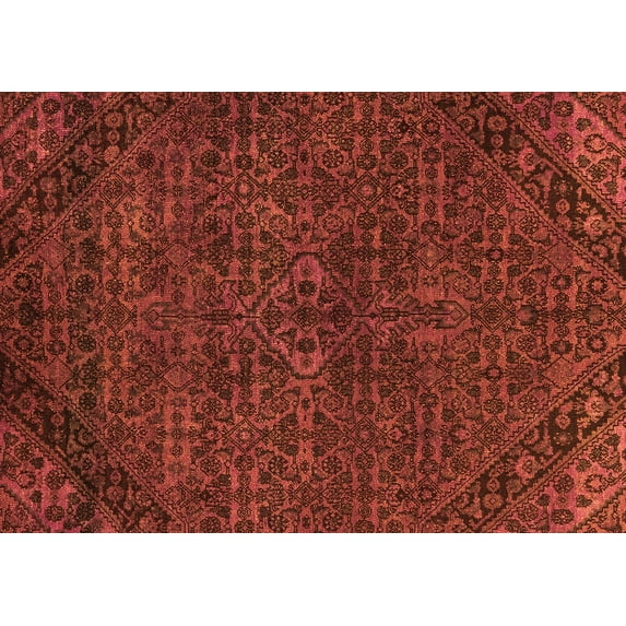 Ahgly Company Indoor Rectangle Abstract Orange Modern Area Rugs, 8' x 12'