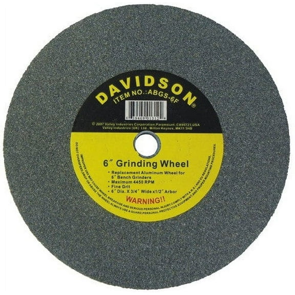 GRINDING WHEEL 6"x 3/4" FINE Grit 1/2" ARBOR