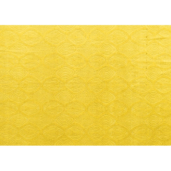 Ahgly Company Indoor Rectangle Solid Yellow Modern Area Rugs, 2' x 5'