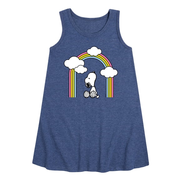 Peanuts - Snoopy Looking Up Rainbow - Toddler & Youth Girls A-line Dress