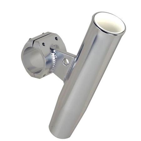 Aluminum Horizontal Clamp-On Rod Holder - Polished Aluminum - Fits 1.5 in. Pipe - Durable Design