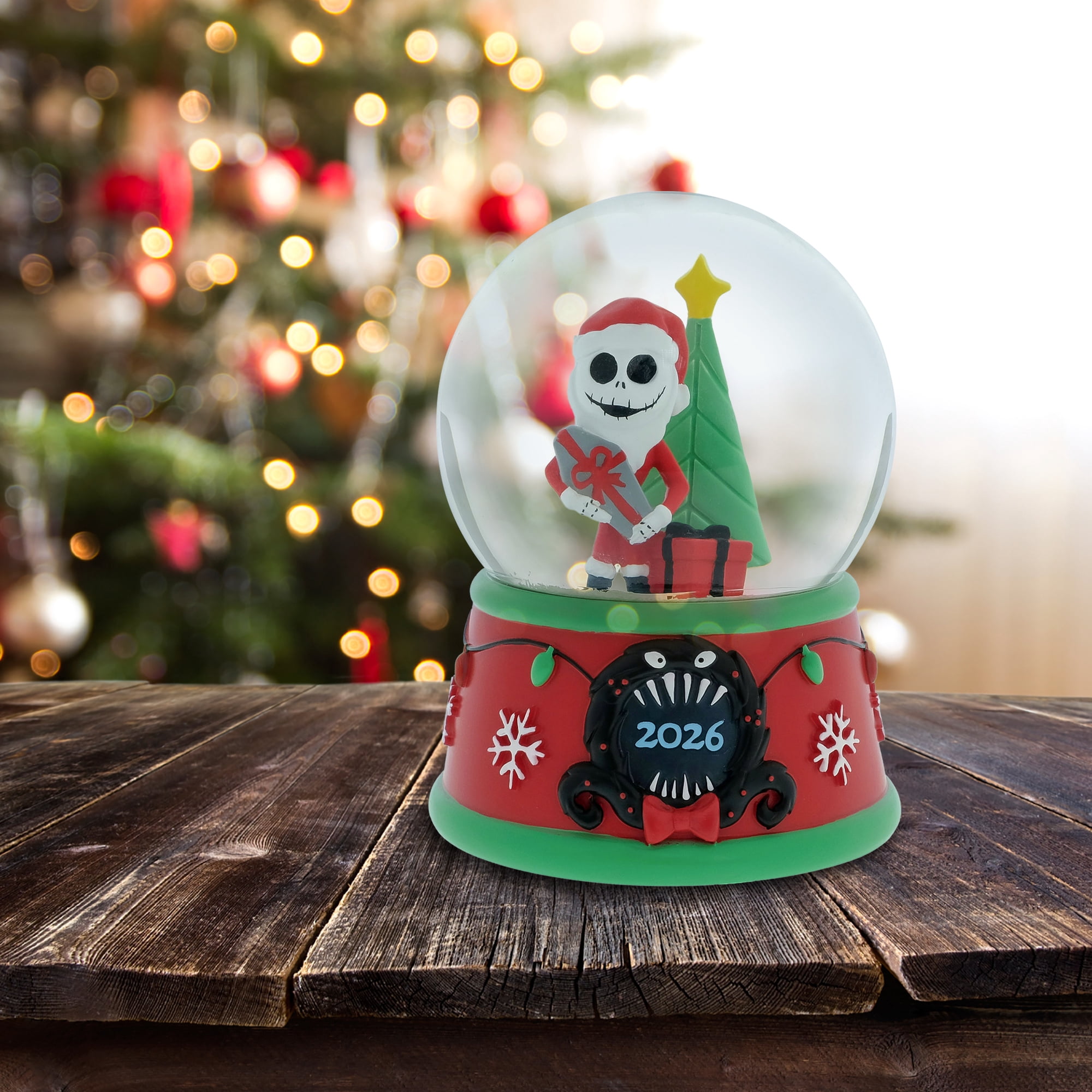 The Nightmare Before Christmas 100 Millimeter Snow Globe with Jack Skellington Santa