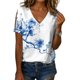 thumbnail image 1 of Blusa Medlor para mujer, estilo bohemio, cuello en V, con botones y estampado floral, 1 of 6