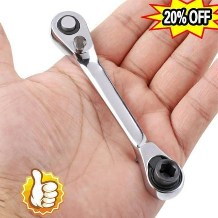 

Mini 1/ 4Inch Drive Ratchet Double Ended Quick Socket Wrench Rod Screwdriver Kit