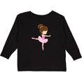 thumbnail image 3 of Inktastic Ballerina, Ballet Girl, Ballet Dance, Brown Hair Girls Long Sleeve Toddler T-Shirt, 3 of 5