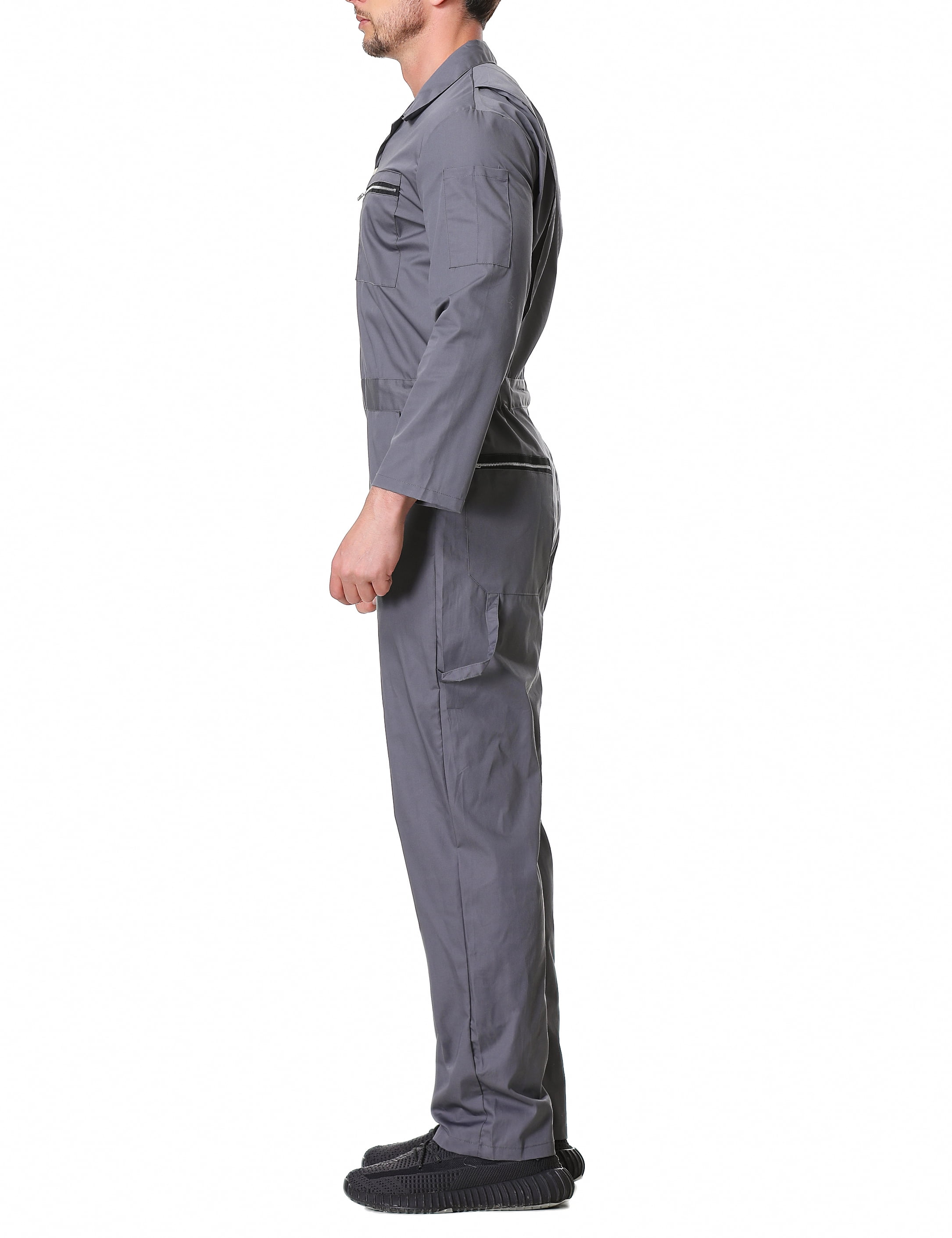 Toptie Men's Action Back Coverall with Zipper Pockets