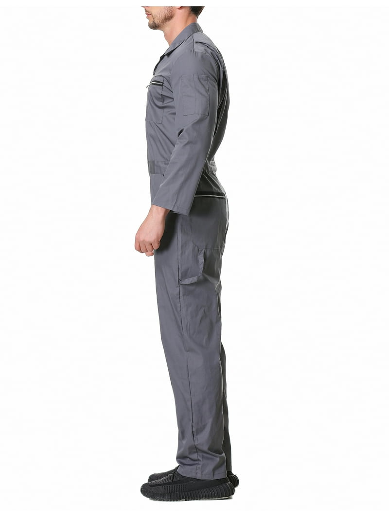 Toptie Men's Action Back Coverall with Zipper Pockets, Mechanic