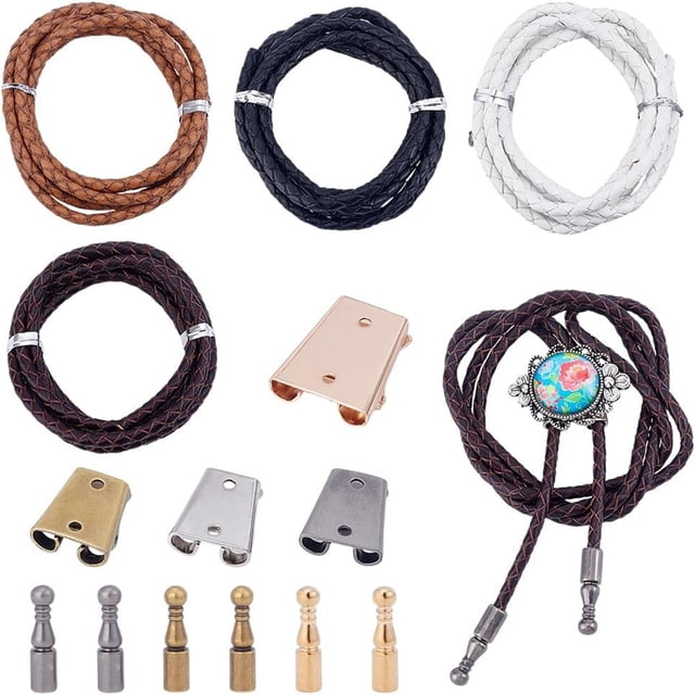 Kit de 14 Piezas de Accesorios para Corbatas de Bolo, Kit de Repuesto de Puntas de Corbatas de Bolo, Accesorios de Hebilla para Corbatas de Bolo