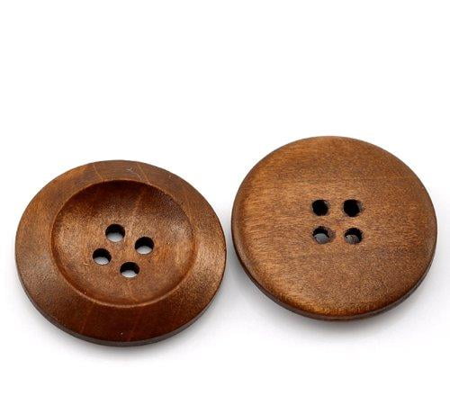 for Sewing 2 Jewellery making Crafts Embelishments Scrapbooking shabby chic x 13mm The Bead and Button Box Pack of 6 Coffee Wooden 1 Central Hole Toggle Buttons 4/8 Knitting, 50mm 5cm