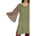 thumbnail image 4 of Moomaya Robe Tunique Mini à Manches Kimono Imprimées à Col Rond pour Femmes Vêtements, 4 of 5