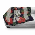 thumbnail image 2 of Jungle Soft Flannel Fleece Throw Blanket, Nature Typography on Exotic Fragrance Hibiscus, Cozy Plush for Indoor and Outdoor Use, 50" x 70", Indigo Vermilion Green, by Ambesonne, 2 of 5