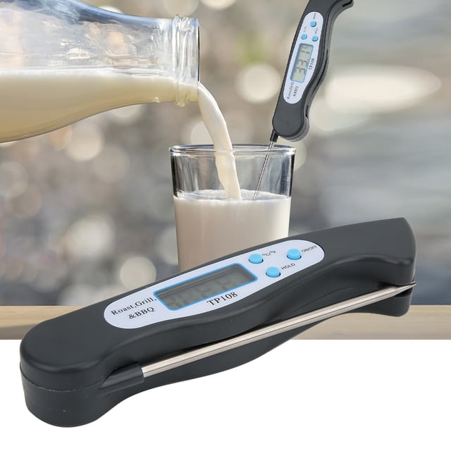 Multifunctional Digital Thermometer with -50~300℃ Range, 0.1℃ Resolution, Data Hold & Memory, ℃/℉ Switch, 10-Min Auto-Shutdown for Liquids, Food, Oil, Syrup - Battery Not Included