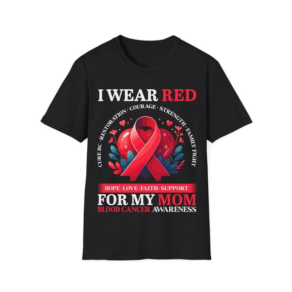 Wear Red For Mom Blood Cancer Awareness Month Red Ribbon TShirt