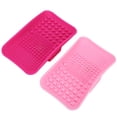 thumbnail image 1 of Alfombrilla de limpieza para brochas de maquillaje Jadeshay 2 piezas de silicona rosa melocotón y rojo rosa, 1 of 14