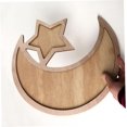 thumbnail image 2 of Bandeja de comida Eid Mubarak, bandeja de madera para Ramadán, vajilla para fiesta Eid Mubarak, bandeja de postres, vajilla con forma de estrella y luna, plato artístico, soporte de exhibición para, 2 of 5