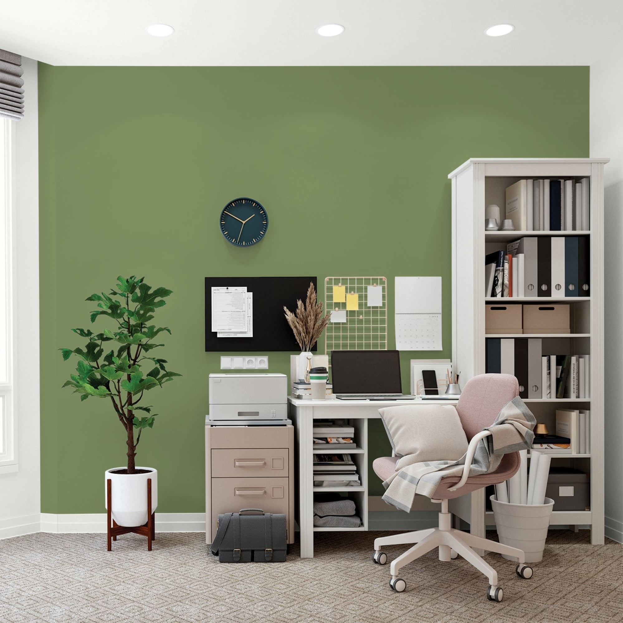 Glidden HEP Moss Point Green / Green, Flat Interior Paint with Primer, 1 Quart