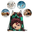 thumbnail image 6 of Demon Slayer Drawstring Backpack Simple Sports Gym Bag Draw String Bags Casual Rucksack, 6 of 9