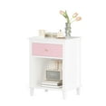 thumbnail image 3 of 26.80 in Tall Wooden Nightstand | In White + Pink Colors | Safe with Tip - over Restraint Device, 3 of 5