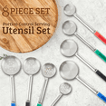 thumbnail image 3 of Portion Control Serving Utensil Set,Stainless Steel Portion Control Serving Spoon 8 Piece Combo Set 2Oz, 4Oz,6Oz,8Oz, 3 of 5
