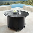 thumbnail image 4 of 5-Piece Brown and Charcoal Black Outdoor Patio Round Fire Table with Four Swivel Rocking Chairs 44", 4 of 4